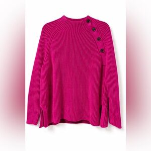 GAP Women's Fuchsia Button-Accent Sweater